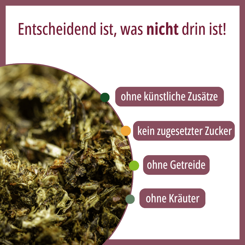 Nahaufnahme des HBD Vital® EquiDietic TKM Grashäcksels, ohne künstliche Zusätze, ohne zugesetzten Zucker, ohne Getreide, ohne Kräuter