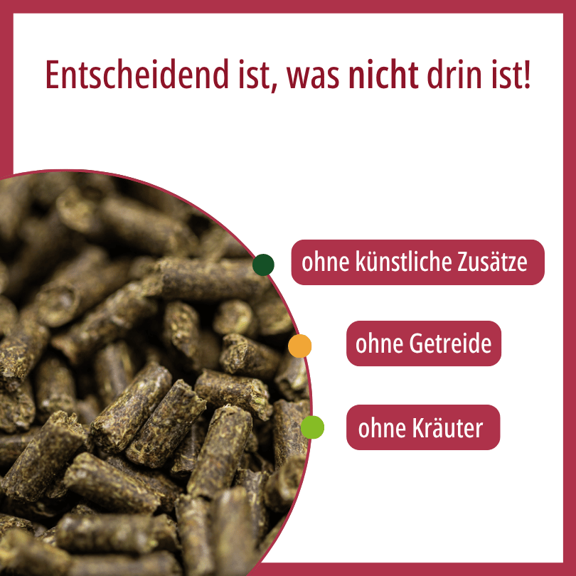 Nahaufnahme der HBD Vital® HorseMineral Pellets, ohne künstliche Zusätze, ohne Getreide, ohne Kräuter