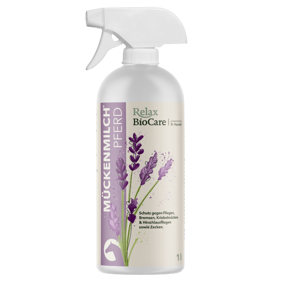 Foto von der Relax Mueckenmilch Spruehflasche 1 Liter mit Etikett