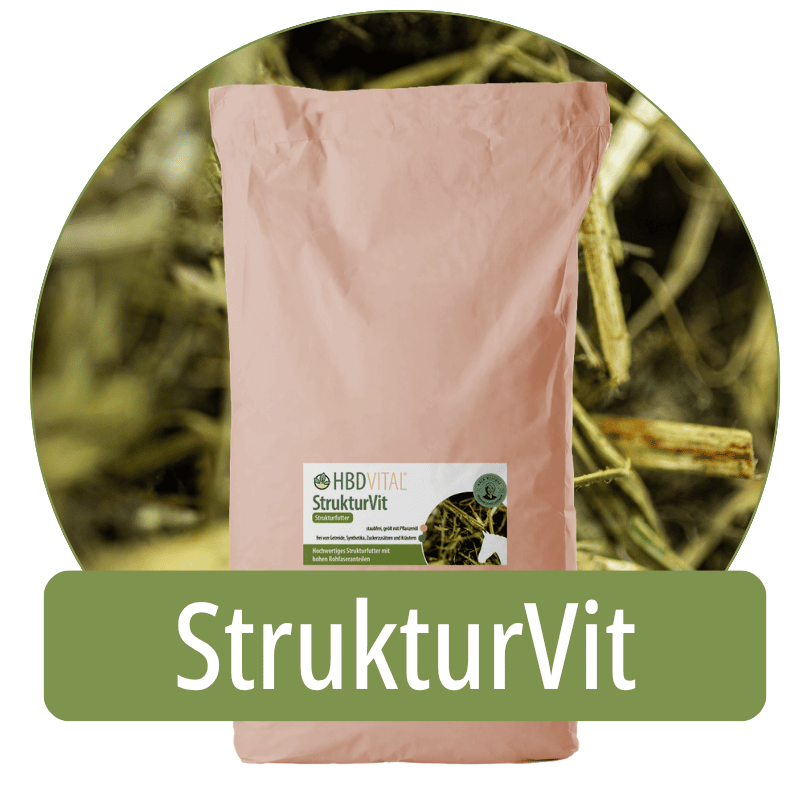 HBD Vital® StrukturVit Strukturfutter für Pferde, staubfrei und geölt mit Pflanzenöl, hochwertiges Strukturfutter mit hohem Rohfaseranteil, frei von Getreide, Synthetika, Zuckerzusätzen und Kräutern.