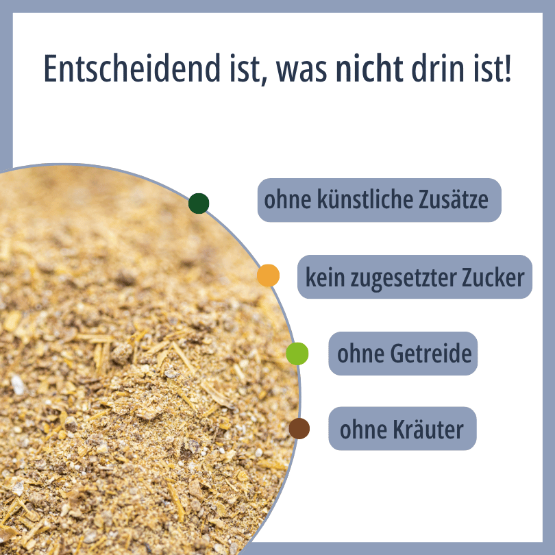 Nahaufnahme des HBD Vital® HeparMin® Pulvers, ohne künstliche Zusätze, ohne zugesetzten Zucker, ohne Getreide, ohne Kräuter