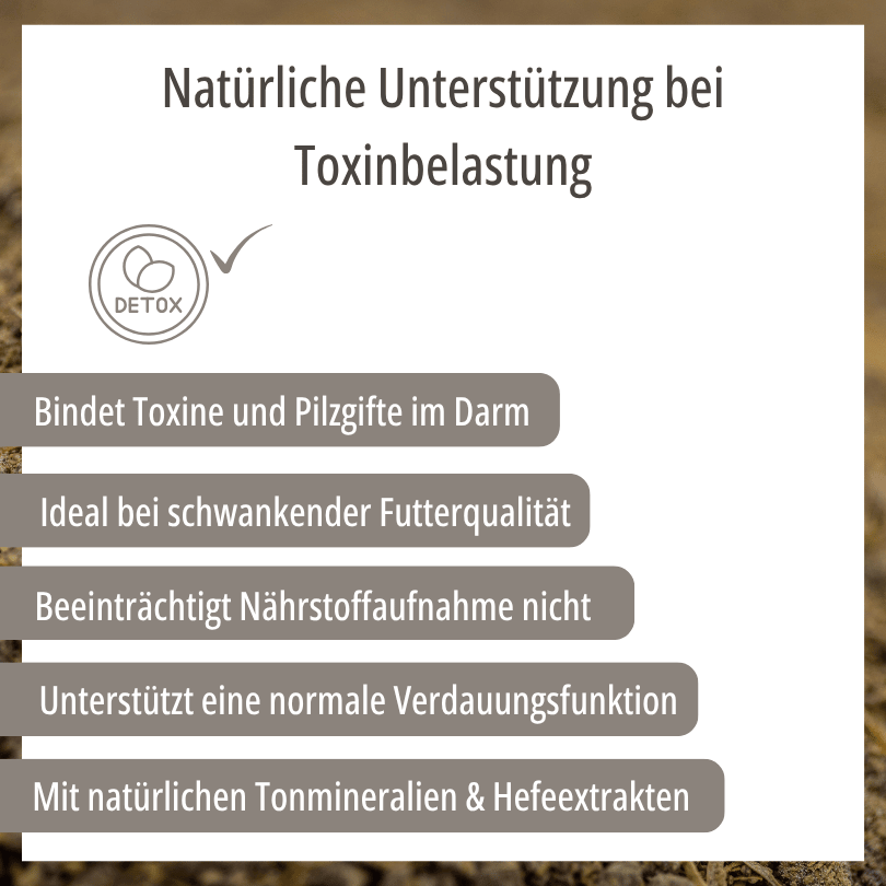 Etikett HBD Vital® Mytox, Ergänzungsfuttermittel für Pferde, 2 kg: Zusammensetzung Biertreber, Bierhefe, Hefekonzentrat und Hefeprodukt aus Saccharomyces cerevisiae, mit Bentonit-Montmorillonit als technologischem Zusatzstoff, Kosten pro 50 g Tagesration
