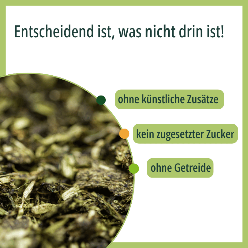HBD Vital® SeniorHeu: ohne künstliche Zusätze, kein zugesetzter Zucker und ohne Getreide.