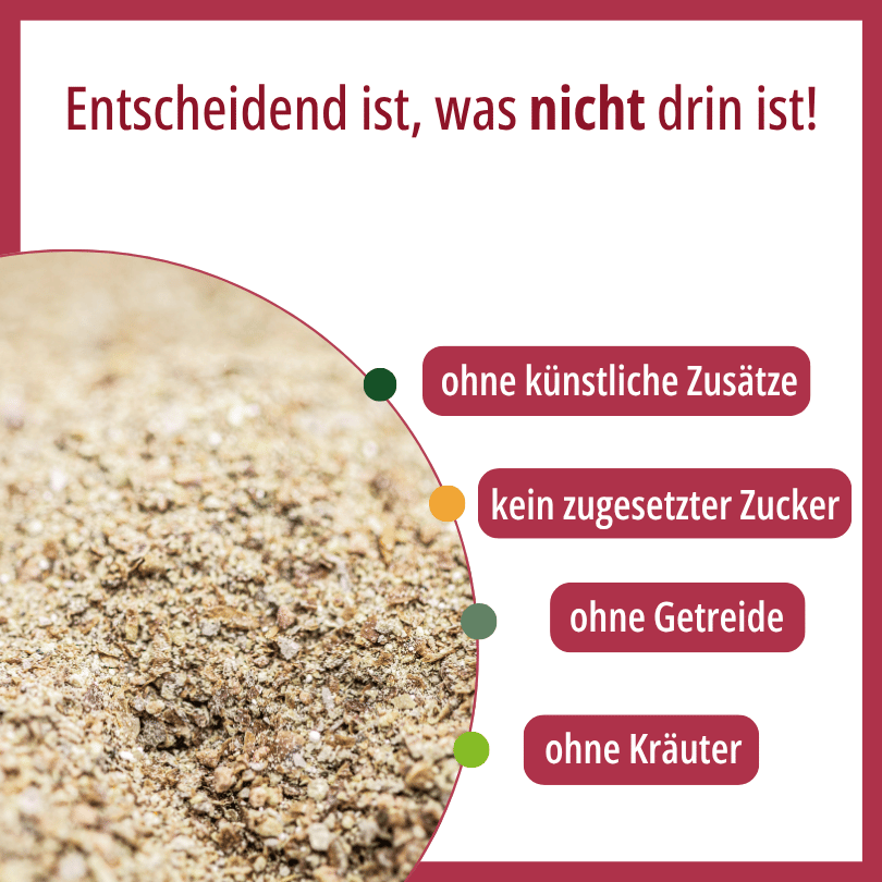Nahaufnahme der HBD Vital® DogMineral Pellets, ohne künstliche Zusätze, ohne Getreide, ohne Kräuter