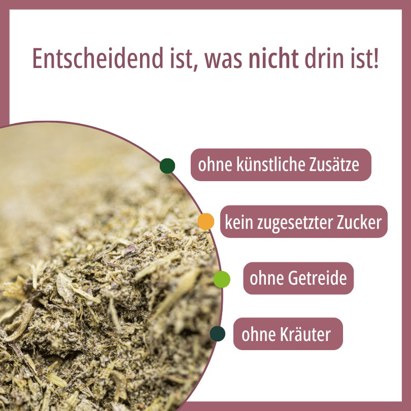 Nahaufnahme des HBD Vital® HorseMineral MBAfrei Pulvers, ohne künstliche Zusätze, ohne zugesetzten Zucker, ohne Getreide, ohne Kräuter