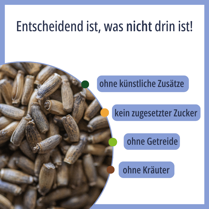 Nahaufnahme der HBD Vital® Mariendistelsamen, ohne künstliche Zusätze, ohne zugesetzten Zucker, ohne Getreide, ohne Kräuter